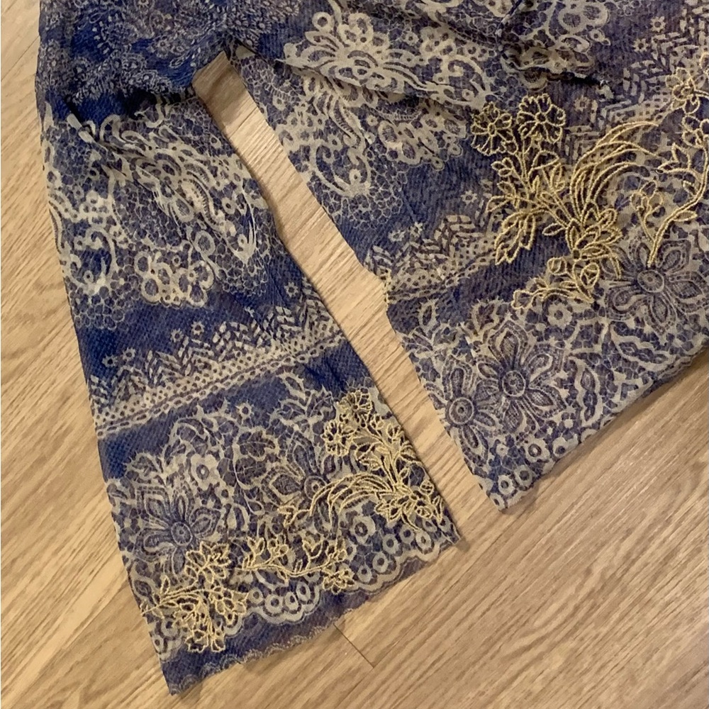 NWT Johnny Was Mazzy Peasant Sheer Boho Blouse in Francis Size M - Picture 9 of 16